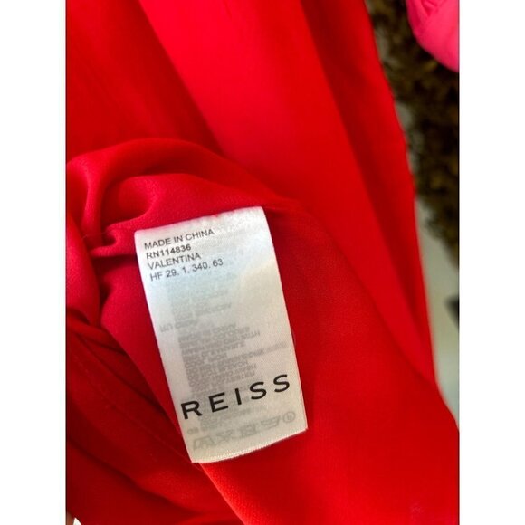 REISS Valentina Color Clash Dress Pink Red Womens Size US 4 - Picture 9 of 12